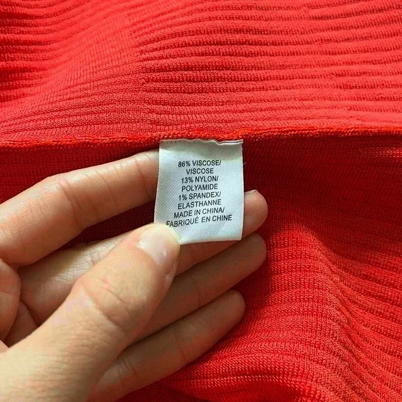 MILLY Red A-Line Ribbed Knit Skirt Women’s P Preppy Academia Business Workwear - Picture 6 of 8